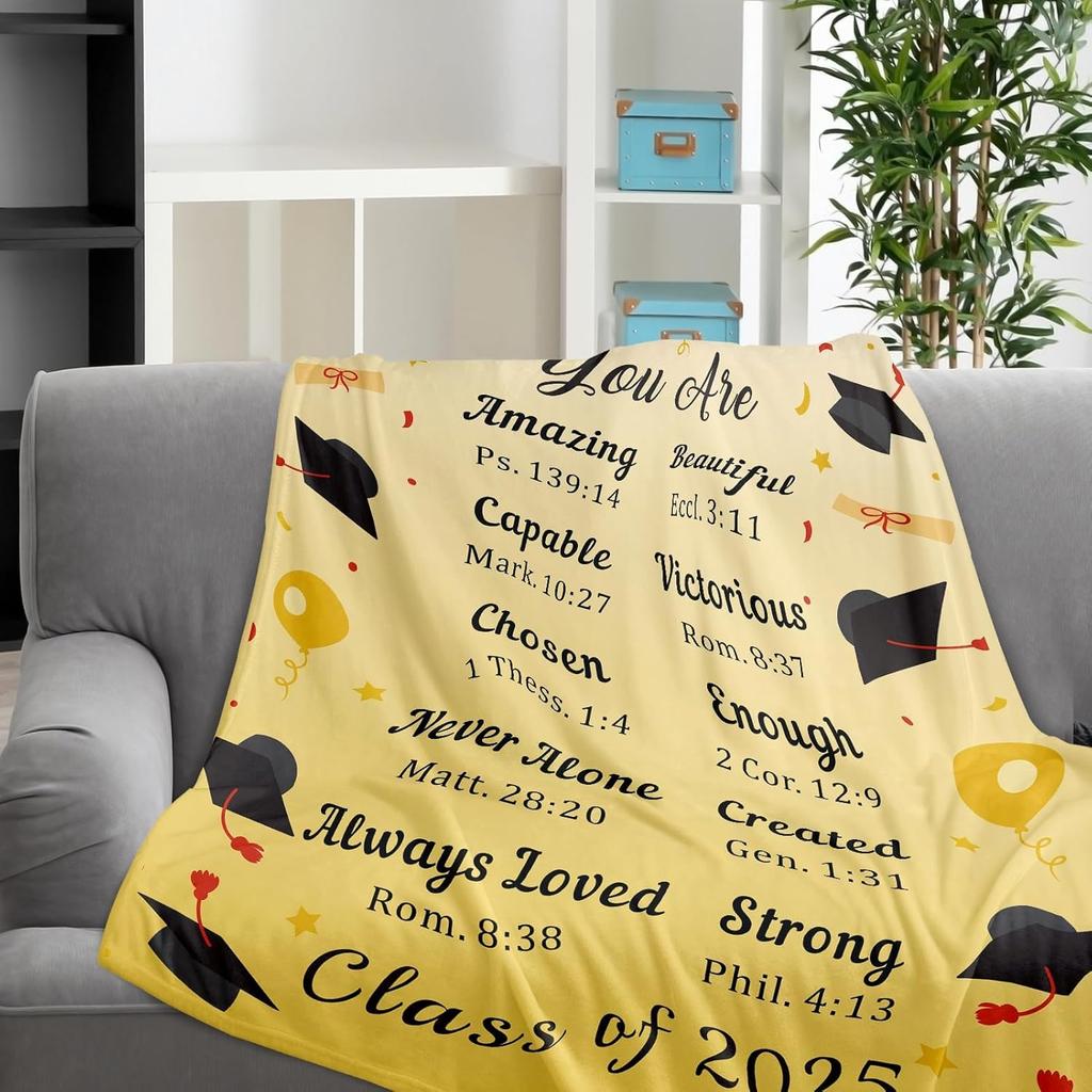 2025 Graduation Gifts for Him Her Graduation Blanket College Graduation Gifts for Women Men Class of 2025 Throw Blanket Senior Middle High School