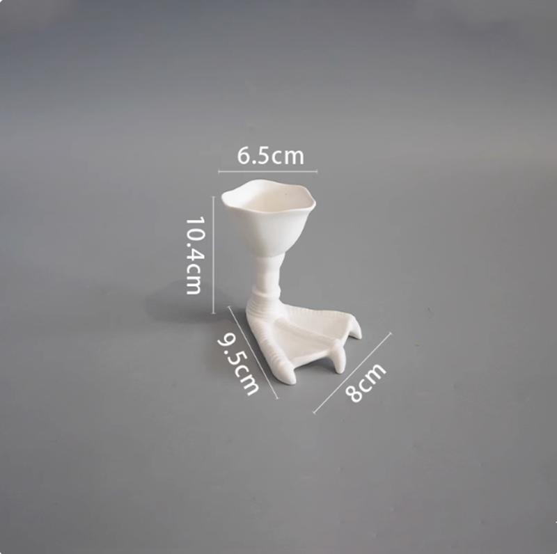 Ceramic Goose Claw Shaped High Bowl, Dessert Bowl, Dim Sum Bowl, Caviar Plate, Special Tableware for Specialty Restaurants
