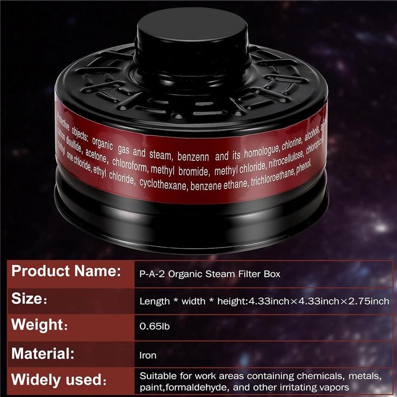 Gas Masks Survival Nuclear and Chemical - Reusable Full Face Respirator Gas Mask with Activated Carbon Filter