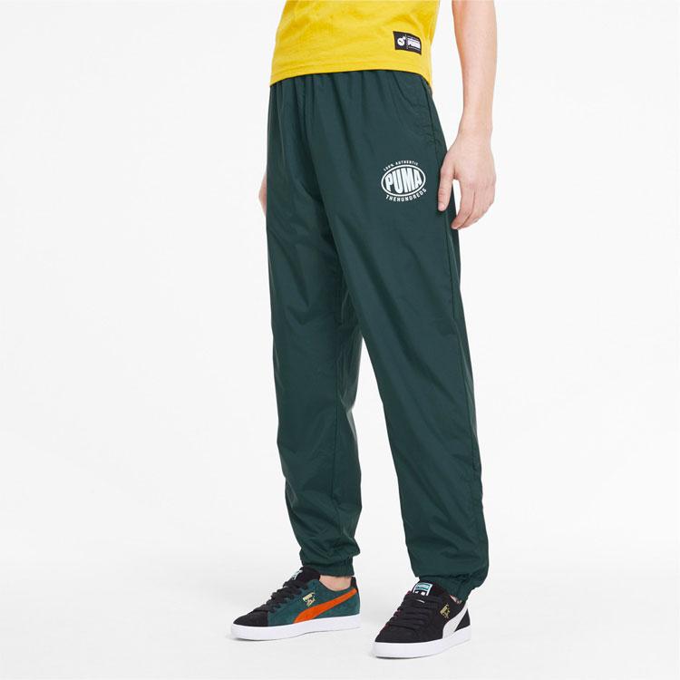 Puma X The Hundreds Track Pants With Elastic Waistband And Internal Drawstring Men Bottoms Pine-Green 596748-38