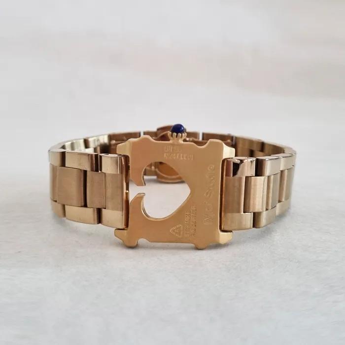 Gold Bread Clip Metal Watch Bracelet