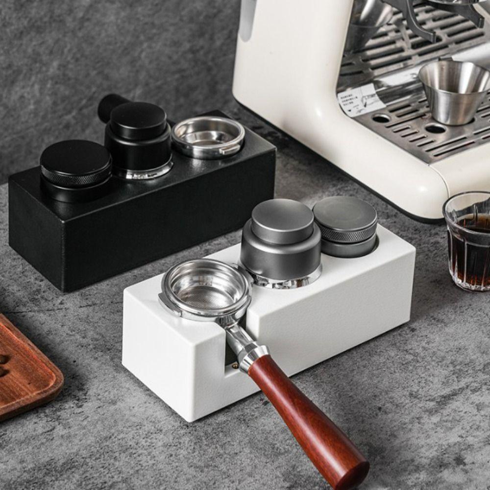 Rutschfeste Kaffee-Tamping-Station Verstellbare Höhe Rechteckiger Kaffee-Tamper Aufbewahrungsplatz 51/53/58mm Kaffee-Siebträger-Ständer