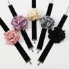 Romantic Big Rose Flower Choker Necklaces Wide Soft Black Velvet-Party Necklaces for Women Fashion Statement Jewelry