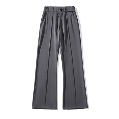 New Summer Micro-flare Suit Pants for Men's Trendy Loose and Handsome Floor-shaft Trousers