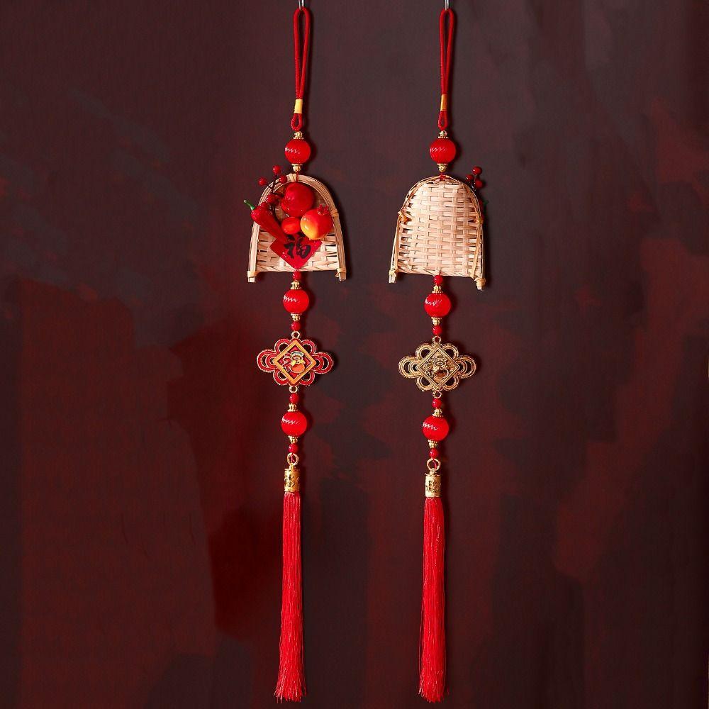 Traditional New Year Pendant Tassel Chinese Knot Wall Door Hanging Ornaments Fu Fish Good Luck Spring Festival Pendant