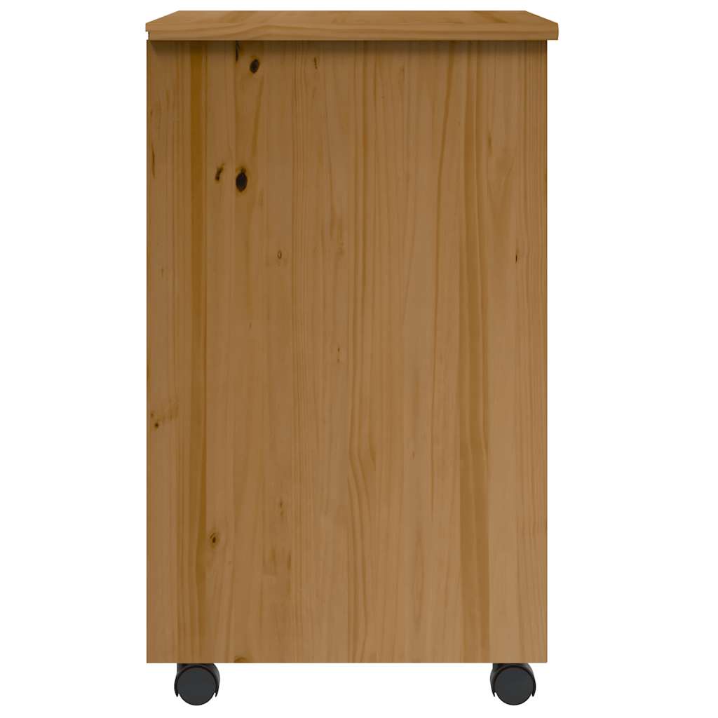 Mobile Drawer Cabinet MOSS Honey Brown Solid Pine Wood