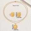 Irregular Women's Necklace Jewelry Set Geometric Folds Texture Design Earrings Versatile Premium Sense