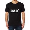 Men's Dad of Two Funny Printed T-Shirt (Black,S)