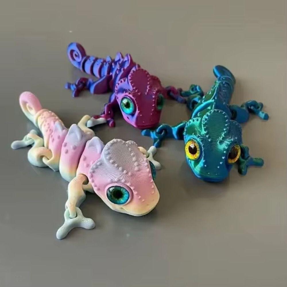 Multi-color Gradient 3D Printing Lizard Multi-joint Simulation Lizard Figurine  Children Toy