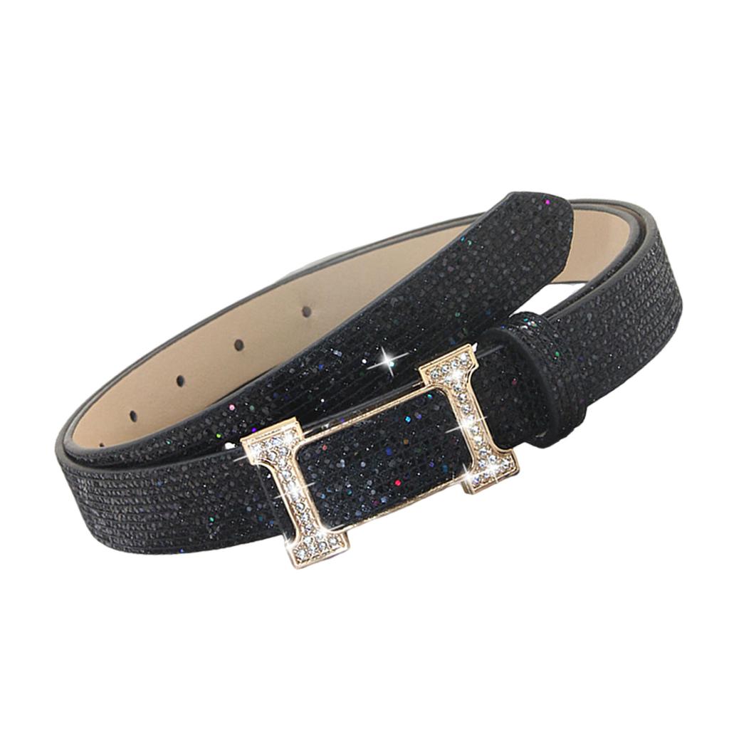 Multiuse Metallic Belt Unisex Design PU Leather Waistbelt Easy Press Buckles Waistband For Jeans Pants Evening Outfit