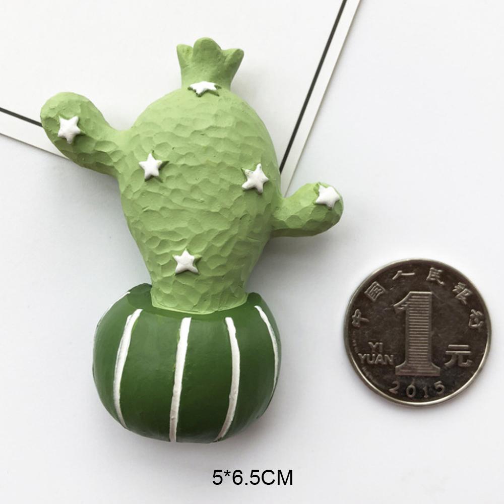 3D Summer Cactus Succulents Magnetic Refrigerator Stickers Three-Dimensional Resin Creative Message Board Notes Kitchen Design