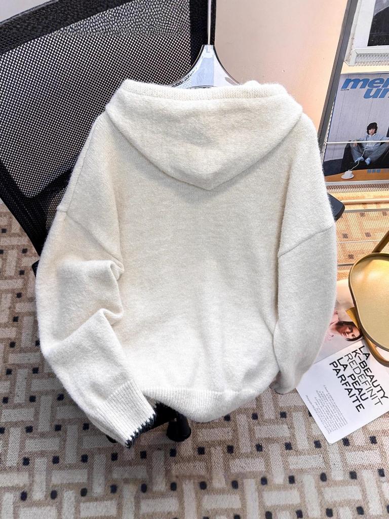 Unisex Half-Zip Hooded Sweater - Autumn/Winter Loose Fit Knitwear