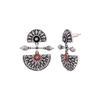 Brass Silver Oxidised Mandala Design Lightly Embellished Drop Earrings for Women and Girls