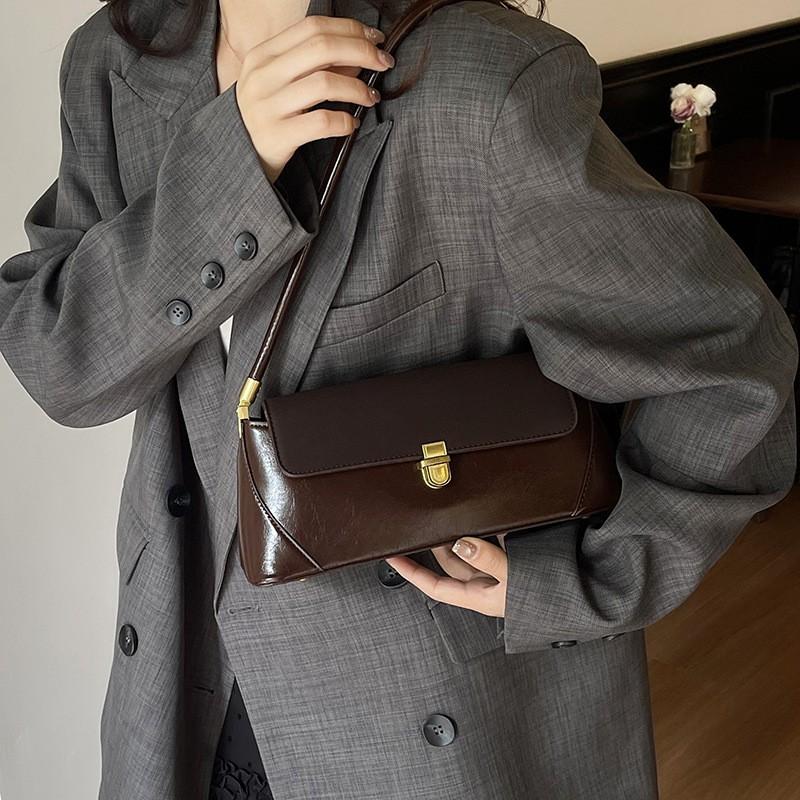 Minimalist Chic Loaf Bag Women PU Leather Crossbody Shoulder Small Size Style Zip