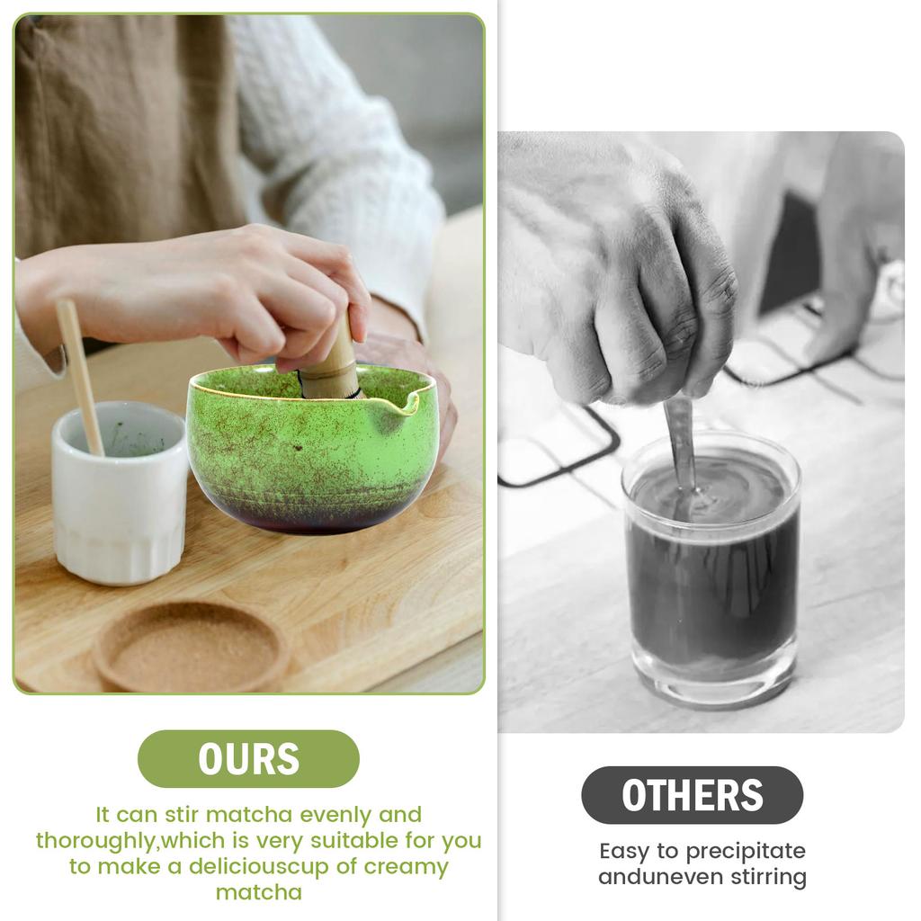 4Pcs Matcha Whisk Set Elegant Japanese Matcha Tea Set Reusable Matcha Making Kit with 500ml Ceramic Matcha Bowl Matcha Whisk