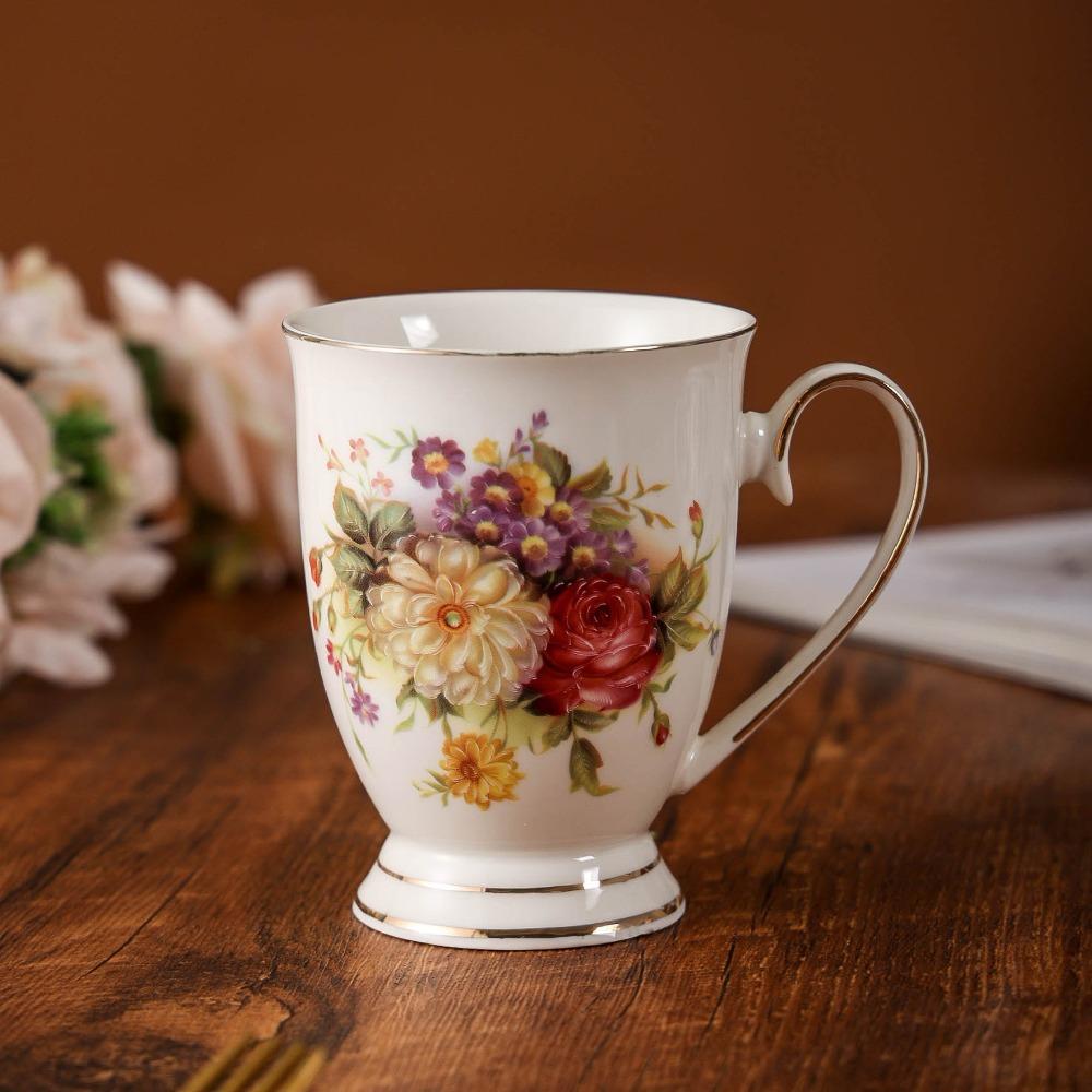 British medieval flower coffee cup saucer light luxury Phnom Penh afternoon tea ceramic cup cross-border high-value court tea set