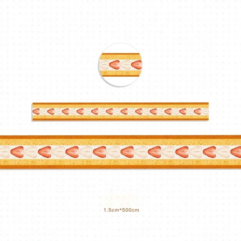 Multi-Pattern Fruit Cake Washi Tape Adhesive Fruit Pattern Journal Notes Cake Theme Crafts Making Album Journal Planner Tape