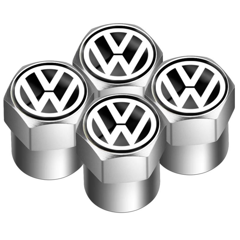 Hub Caps Tire Valve Stem Cap+Keychain Set Dustproof And Practical For Volkswagen GOLF Polo Tiguan VW GTI PASSAT RL7BD4