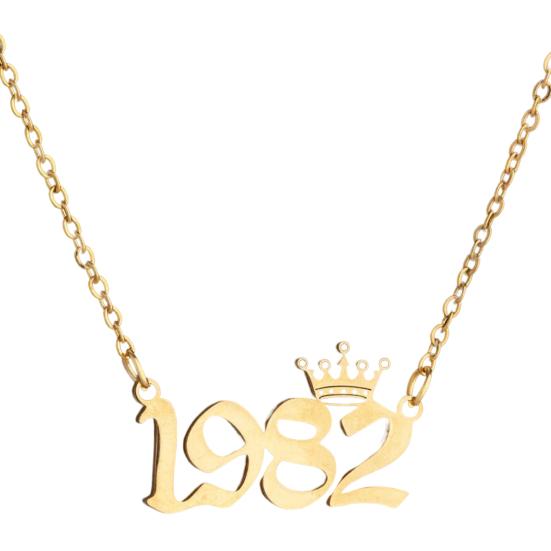 

Женский свитер-цепочка 1980-1999 годов из нержавеющей стали, ожерелье со значащим номером, ювелирные изделия, подарки 1982 золотистый