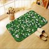 1pc Floral Grass & White Flowers Doormat Non-Slip Absorbent Microfiber Rug for Bathroom Bedroom Entryway