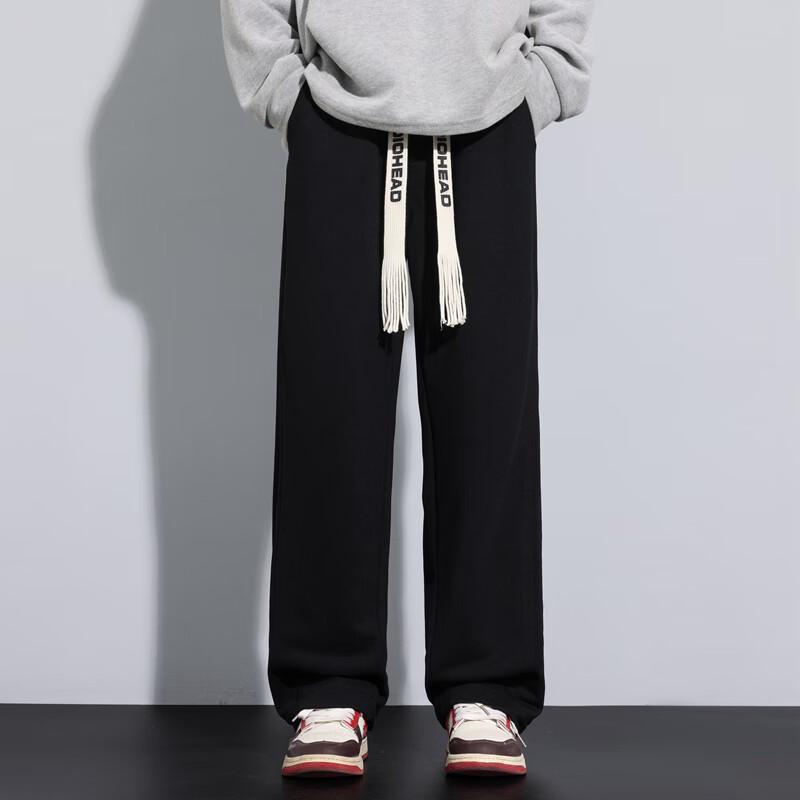 MianZhi Men's American Style Loose-Fit Straight-Leg Casual Pants