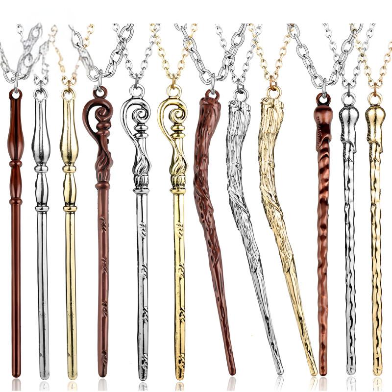 Harry Luna Potter Fleur Bellatrix Ron Magic Wand Pendant Necklace Gift Kids
