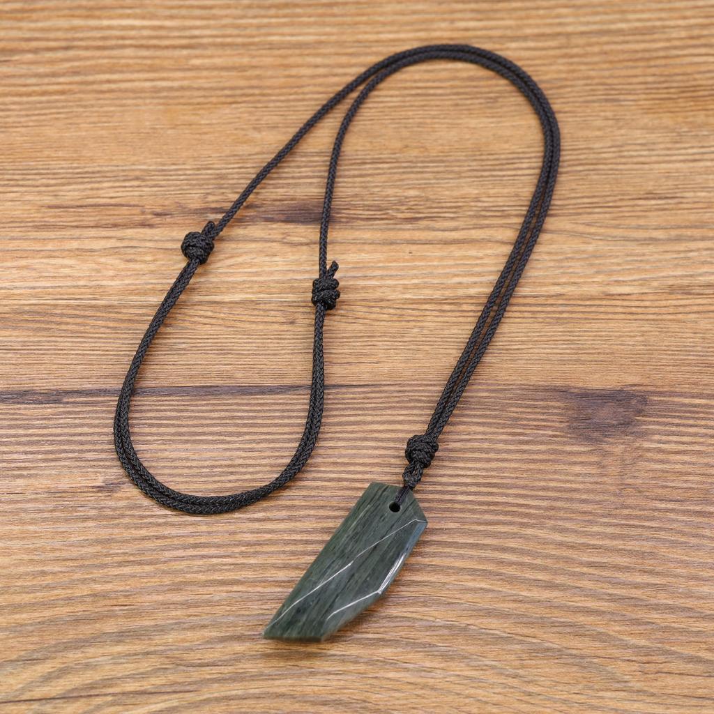 Grüner Rutilquarz Wolf Fang Power Stone Halskette [Coai] Herren