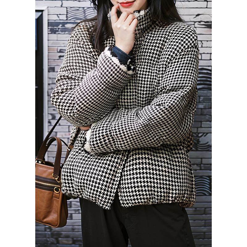Autumn and winter classic new Qiandongge warm and thin design sense white duck down stand-up collar down bread clothes