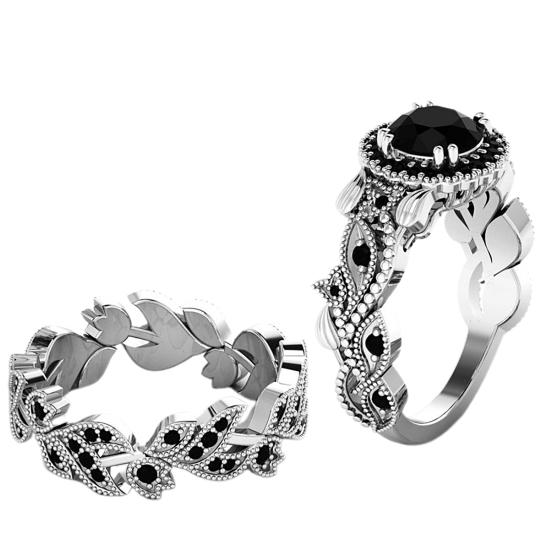 2Pcs Rhinestone Sweet Attractive Geometric Exquisite Sparkling Rings Wedding