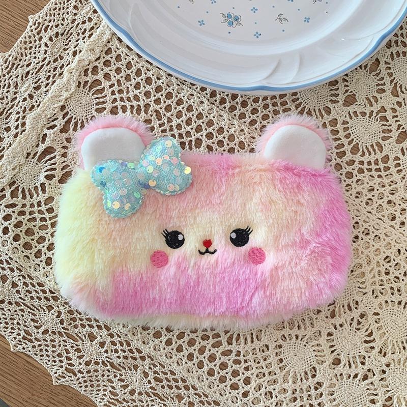 

Цветной пенал плюшевые пеналы для девочек Trousse милый бант Kalemlik школьные принадлежности пенал