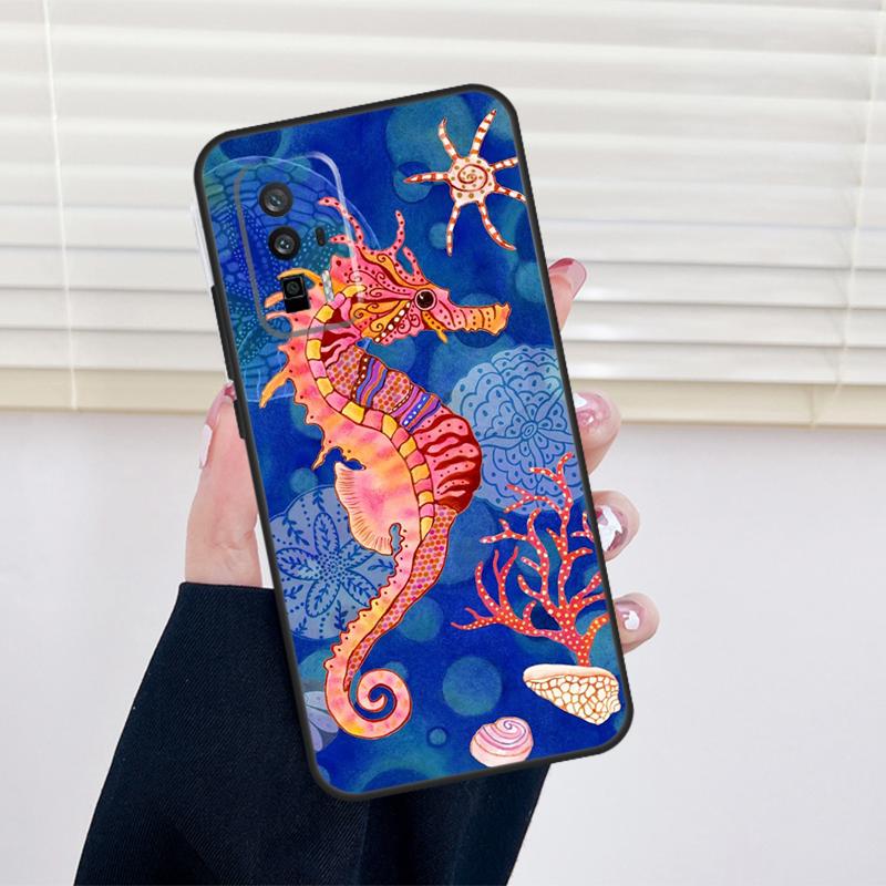 Coque Hippocampe Pour Xiaomi 15 14 13 Ultra 11T 12T 13T 14T Pro POCO X7 Pro X3 X5 X6 M6 F5 F6 Pro Étui