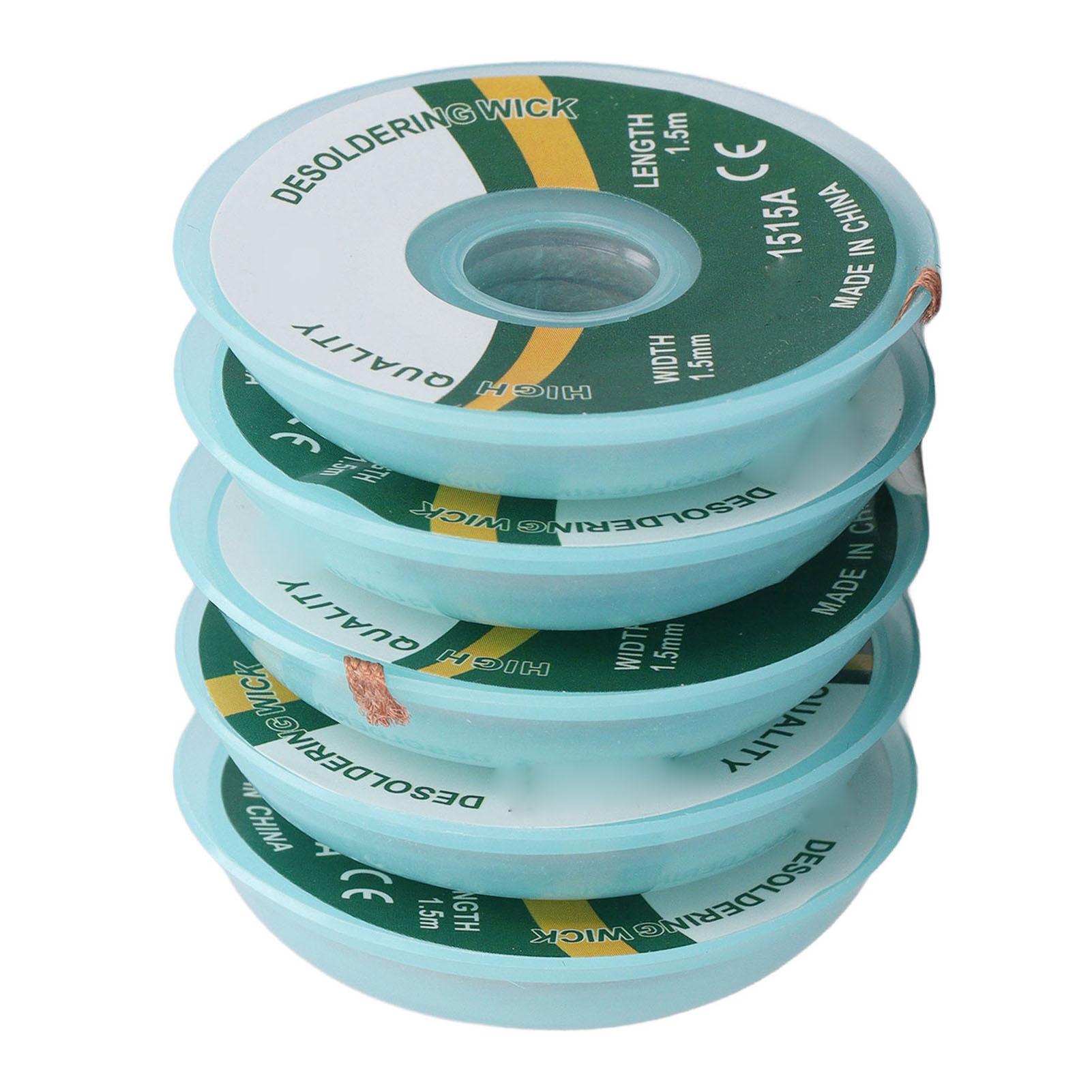 

5 ШТ. Паяльная оплетка 1,5 мм X 1,5 м Сплав Медь Оплетка для выпаивания Инструмент для удаления для Лаборатории Дома