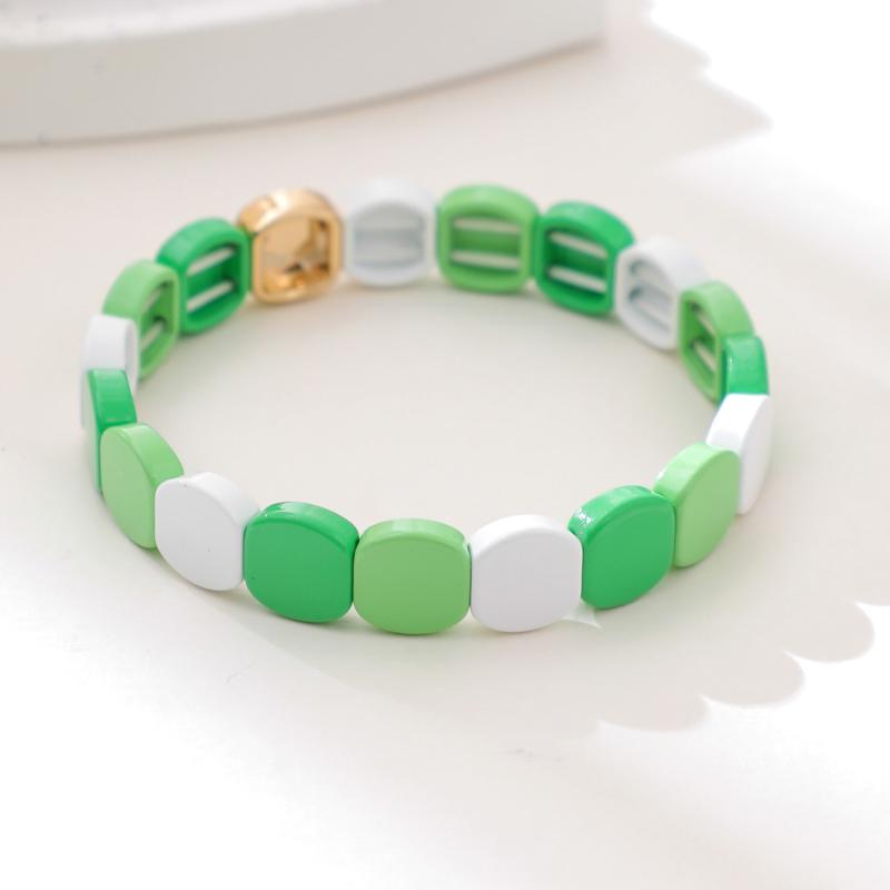 Colorful Honeycomb Beads Alloy Bracelet All-match Stylish Beaded Bangle for Women Summer Any Outfit Occasion Jewelry