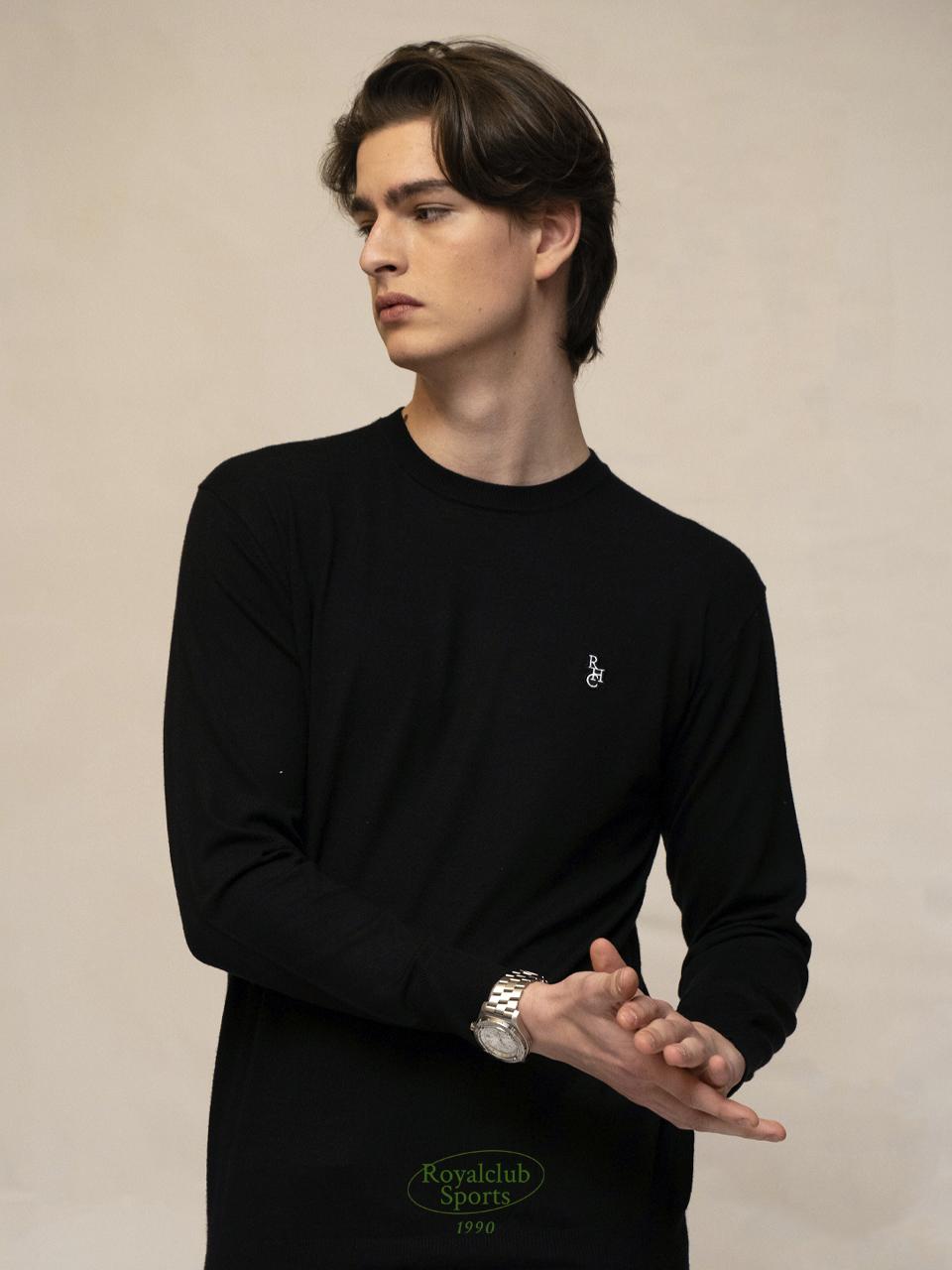 Royal Club Holiday Rch Mark Wales Round Knit Black L
