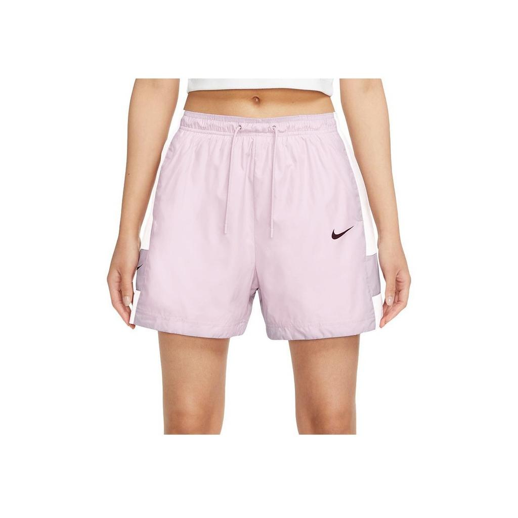 Nike Solid Color Cuffed Drawstring Waist Loose Shorts Women Shorts Pink CZ9742-695