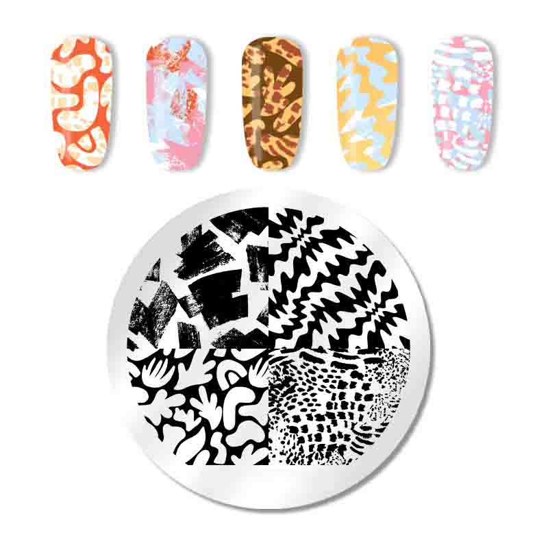 

Пластина для штамповки ногтей с цветочным рисунком, трафареты с волнистыми изображениями, инструмент для геометрической штамповки ногтей