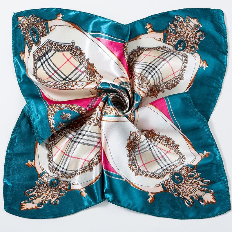 Light Luxury 50Cm Small Square Scarf Chain Printed Silk Scarf Women'S Thin Neck Protection Scarf Cheap Silk Scarf Gift