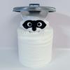 3D Printed Raccoon Toilet Paper Holder - Playful Bathroom Decor with Lid, Ideal Gift for Humor Lovers, Freestanding Design, Raccoon Bathroom Decor
