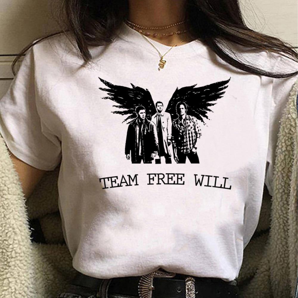 

Supernatural tshirt women manga Tee girl 2000s clothing S