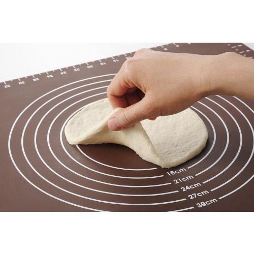 Yoshikawa Home Bakery Club Silicone Mat, 50 X 40 Cm, with Graduations, Non-Slip, Easy Dough Release, Foldable for Storage, Bread Mat, SJ1455