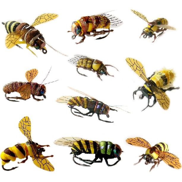 Fly Fishing Flies kit with Fly Box/Nymphs/Dry Fly,Wet Fly/Streamers/Realistic Flies a dozen Varieties bee