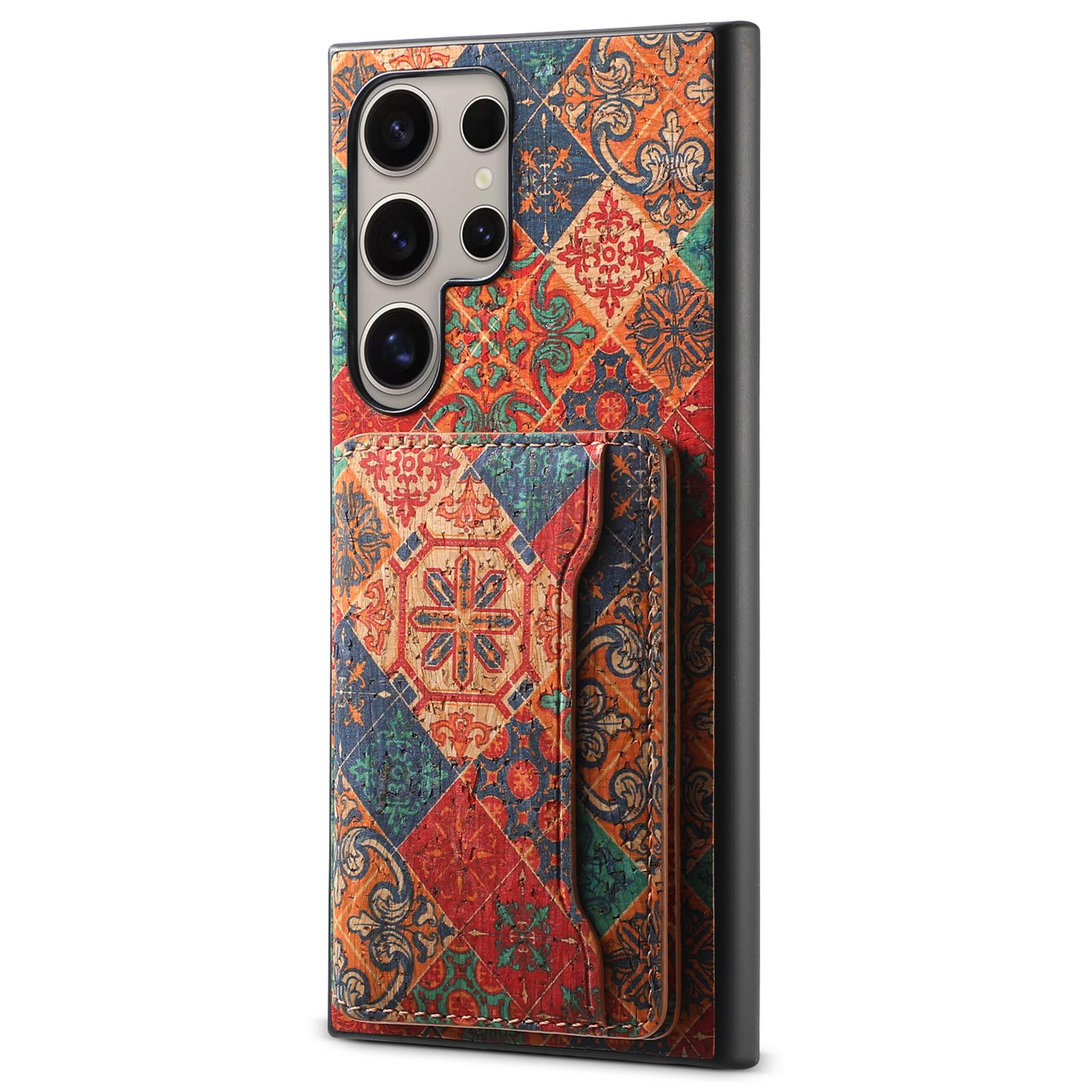 For Samsung Galaxy S23 Ultra Case Anti-Scratch Card Slot Kickstand Hybrid Phone Case C
