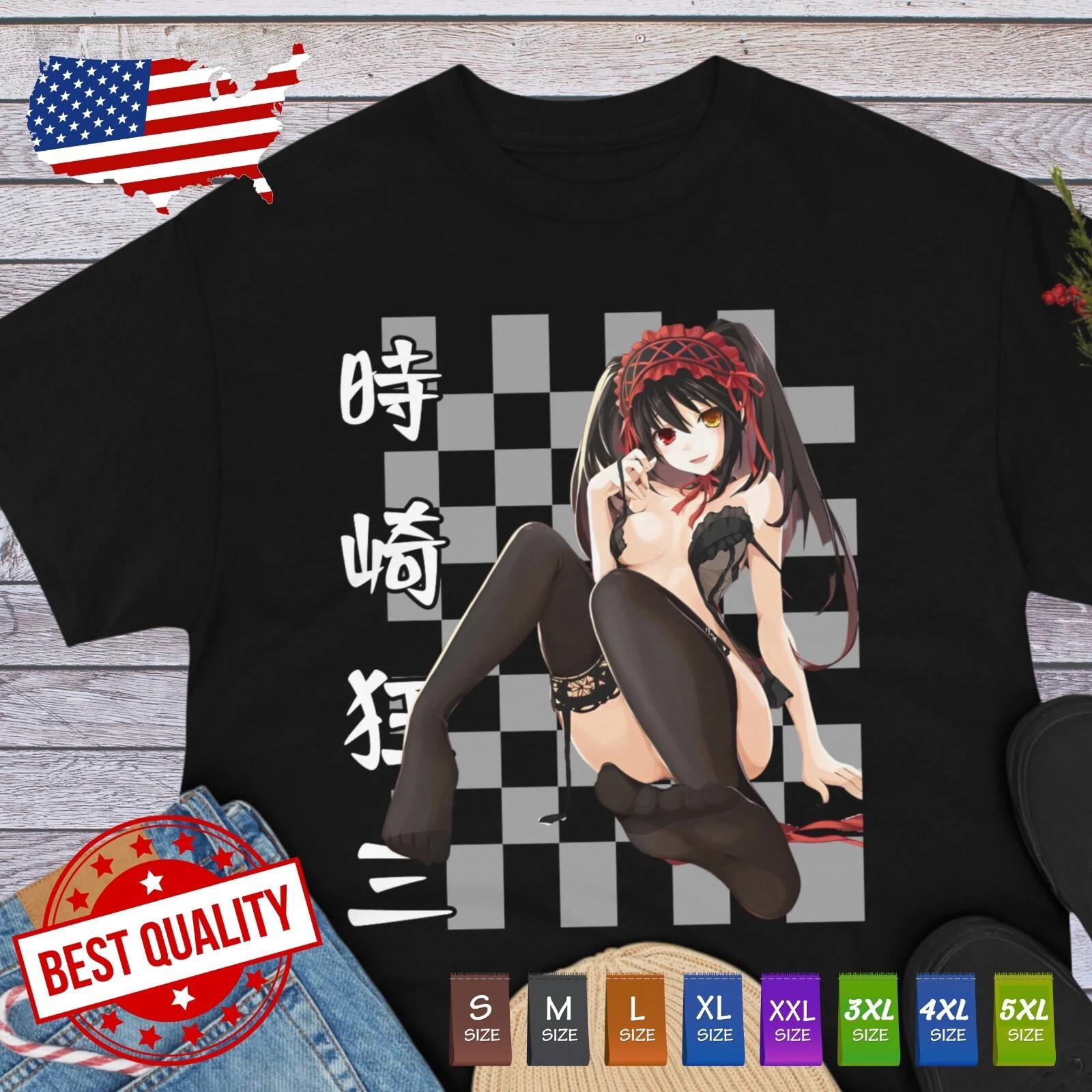 Кавайная Аниме Одежда Эччи Хентай Футболка Ваифу Материал Футболка Манга Японский Гик L