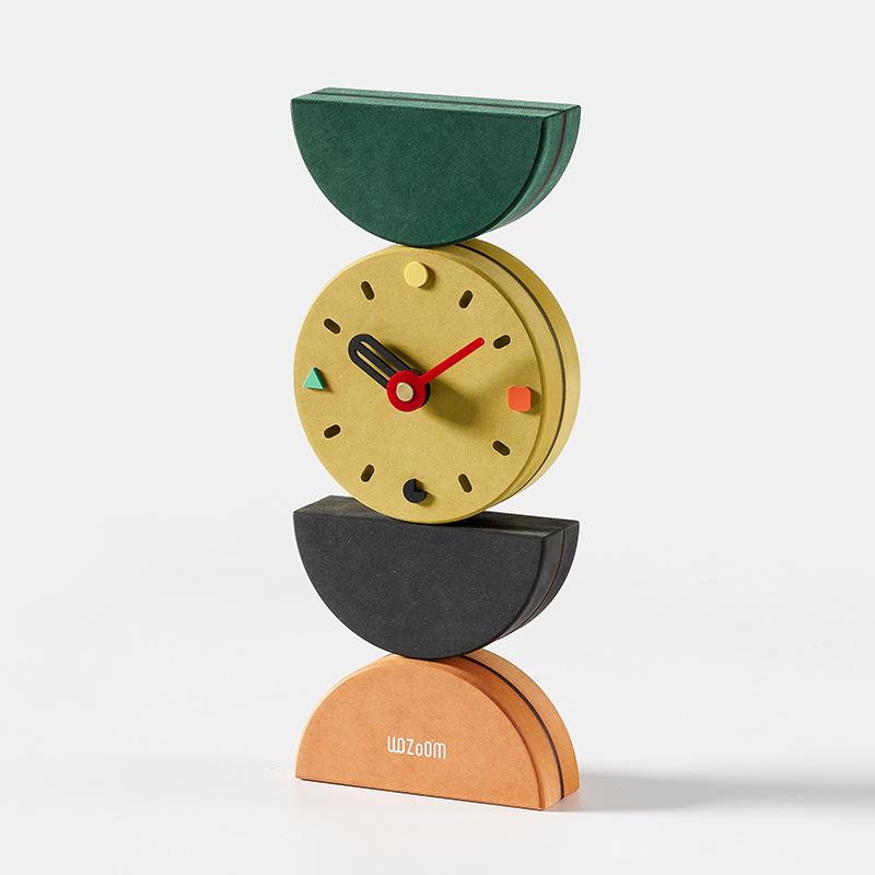 Creative Balance Art Desk Clock Color Texture Desktop Ornament Table Clock Decor Room Light Luxury Home Decor Dekorasi Ruma
