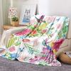 Hummingbird Throw Blanket Floral Flower Throw Blanket Spring Colorful Flannel Fleece Throw Blankets Gifts for Women Children Sof