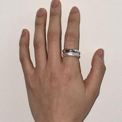 Juego de anillos de textura audaz VINOOM (2 piezas)