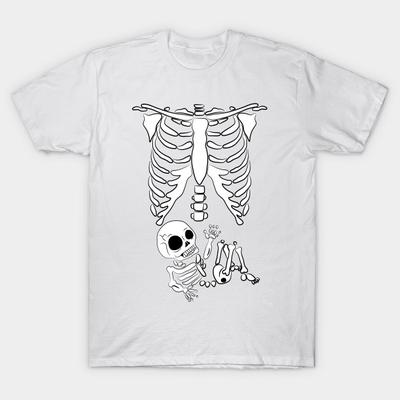 T Shirt Women Maternity Skeleton Baby T Shirt Harajuku Print Kawaii Tshirt Summer Short Sleeve Female T-Shirt Top Tee