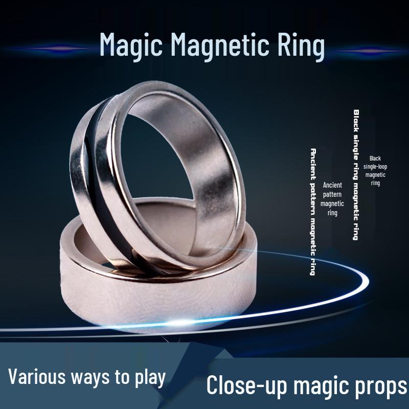 Černý magnetický magický prsten: Silný magnet pro close-up magii a talentové show