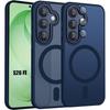 Coque pour Samsung Galaxy S26 FE, avec Cercle Magnétique et Protection Caméra - Bleu Marine