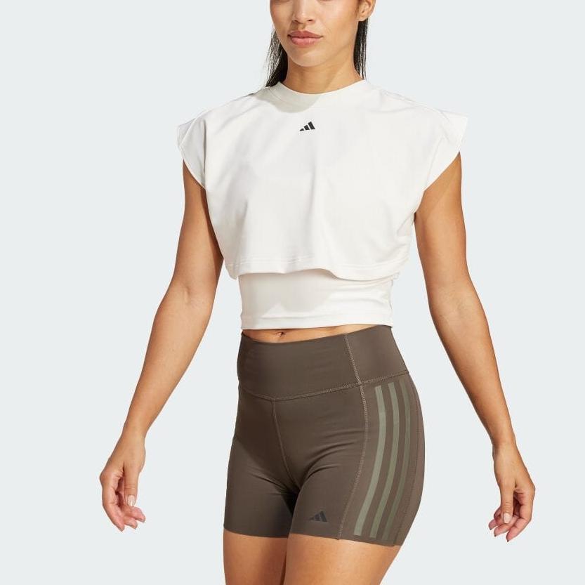 Adidas Power Refreshing And Comfortable Round Neck Short Sleeve Vest Women Tops Chalk-White IW3188